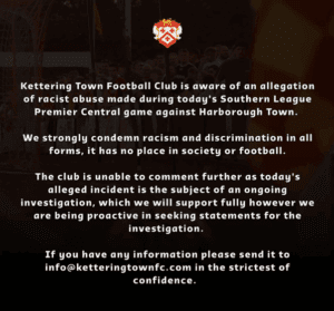 KTFC ANti Racist Statement | Kettering Town FC